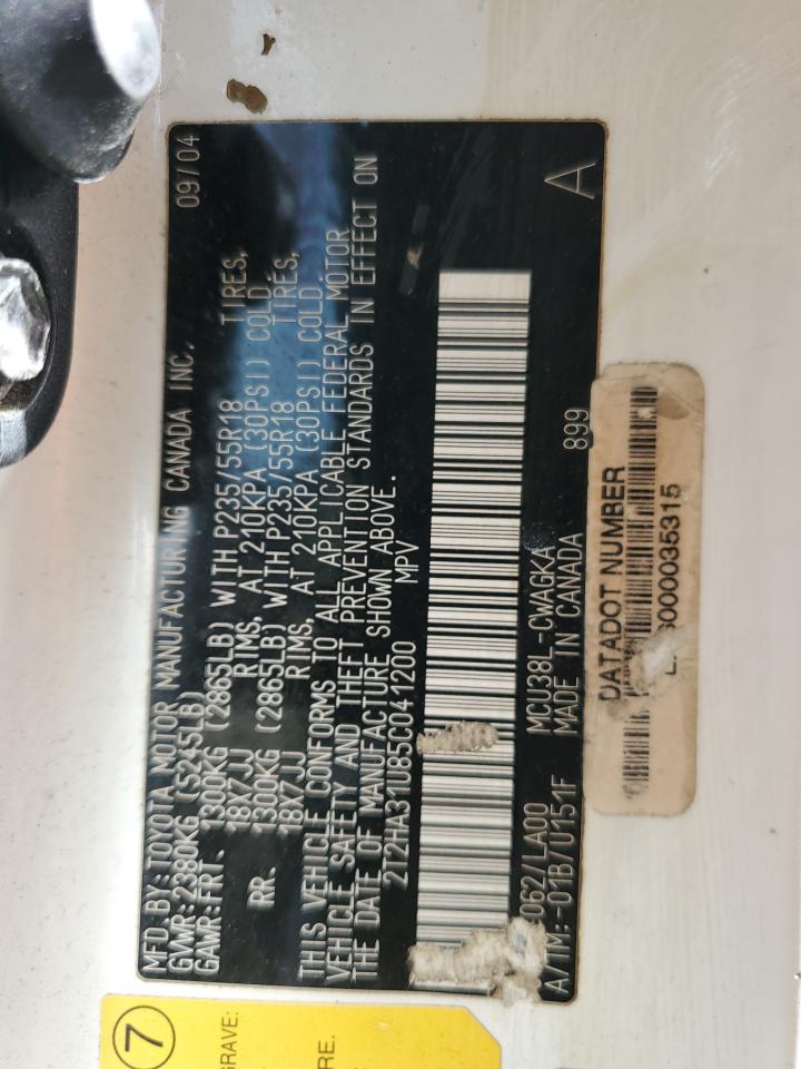 2005 Lexus Rx 330 VIN: 2T2HA31U85C041200 Lot: 93137635