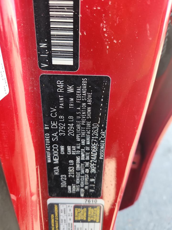 2024 Kia Forte Lx VIN: 3KPF24AD6RE712630 Lot: 91922625