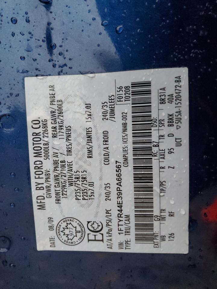 2009 Ford Ranger Super Cab VIN: 1FTYR44E39PA66567 Lot: 92318515