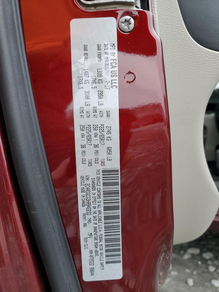 2017 Dodge Grand Caravan Sxt VIN: 2C4RDGCG3HR842233 Lot: 92899075