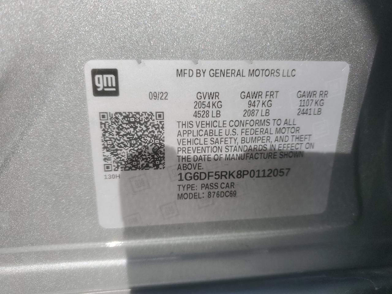 2023 Cadillac Ct4 Premium Luxury VIN: 1G6DF5RK8P0112057 Lot: 90630595