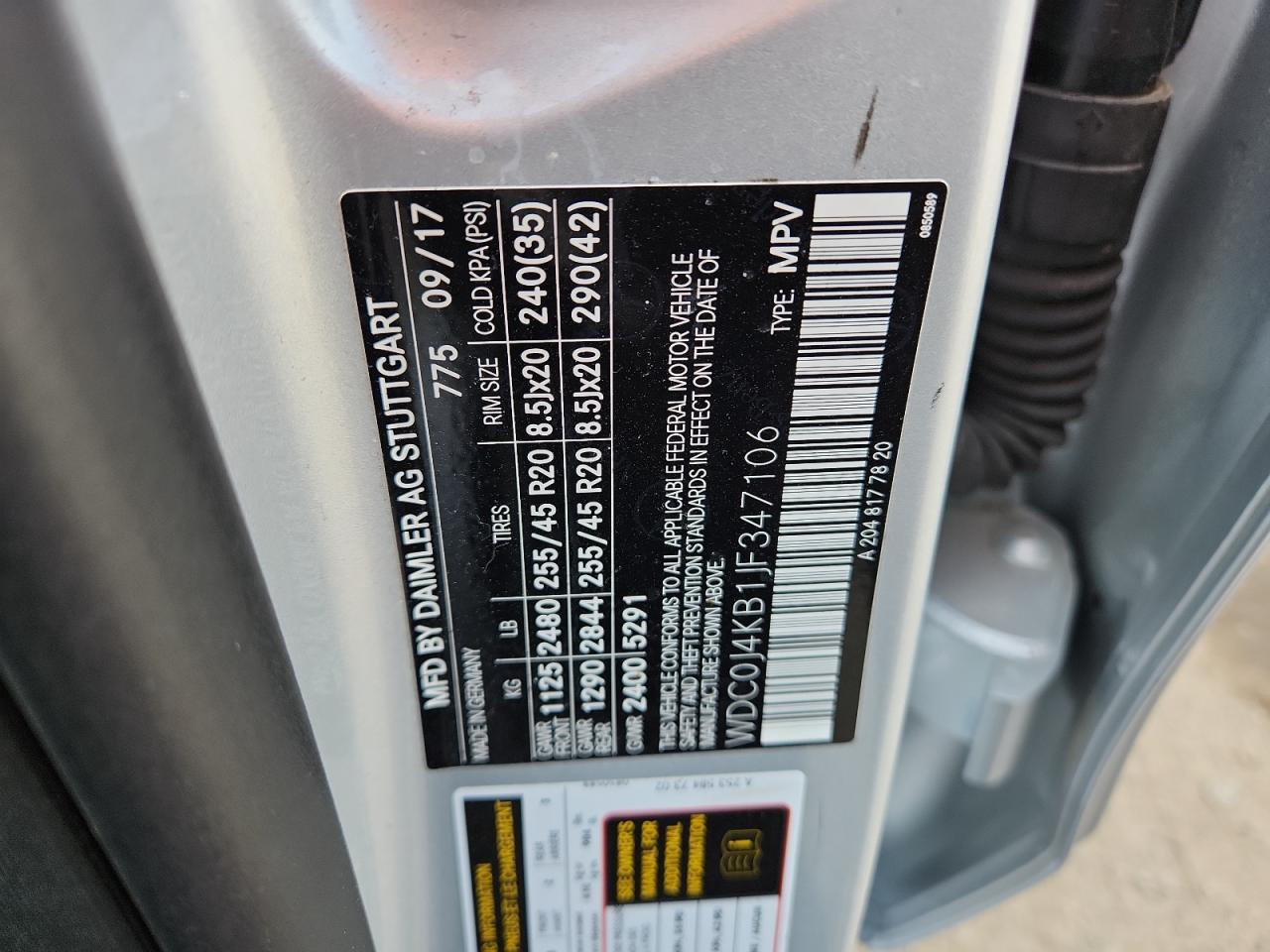 2018 Mercedes-Benz Glc Coupe 300 4Matic VIN: WDC0J4KB1JF347106 Lot: 92897215