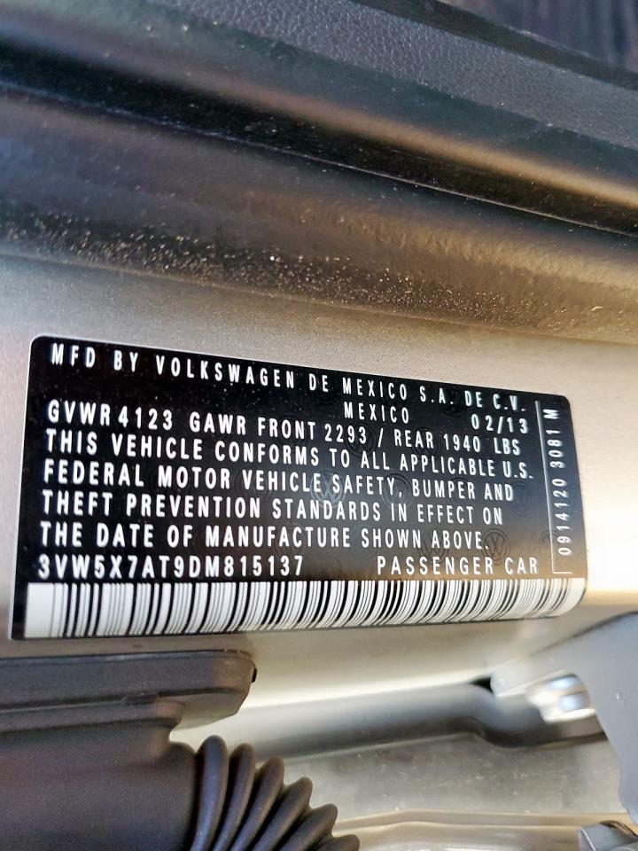2013 Volkswagen Beetle VIN: 3VW5X7AT9DM815137 Lot: 90747205