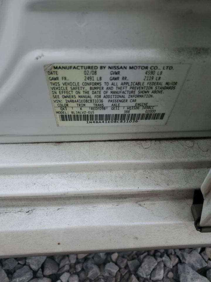 2008 Nissan Maxima Se VIN: 1N4BA41E08C831036 Lot: 93425605