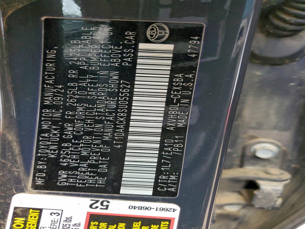 2025 Toyota Camry Xse VIN: 4T1DAACK8SU055627 Lot: 93619665