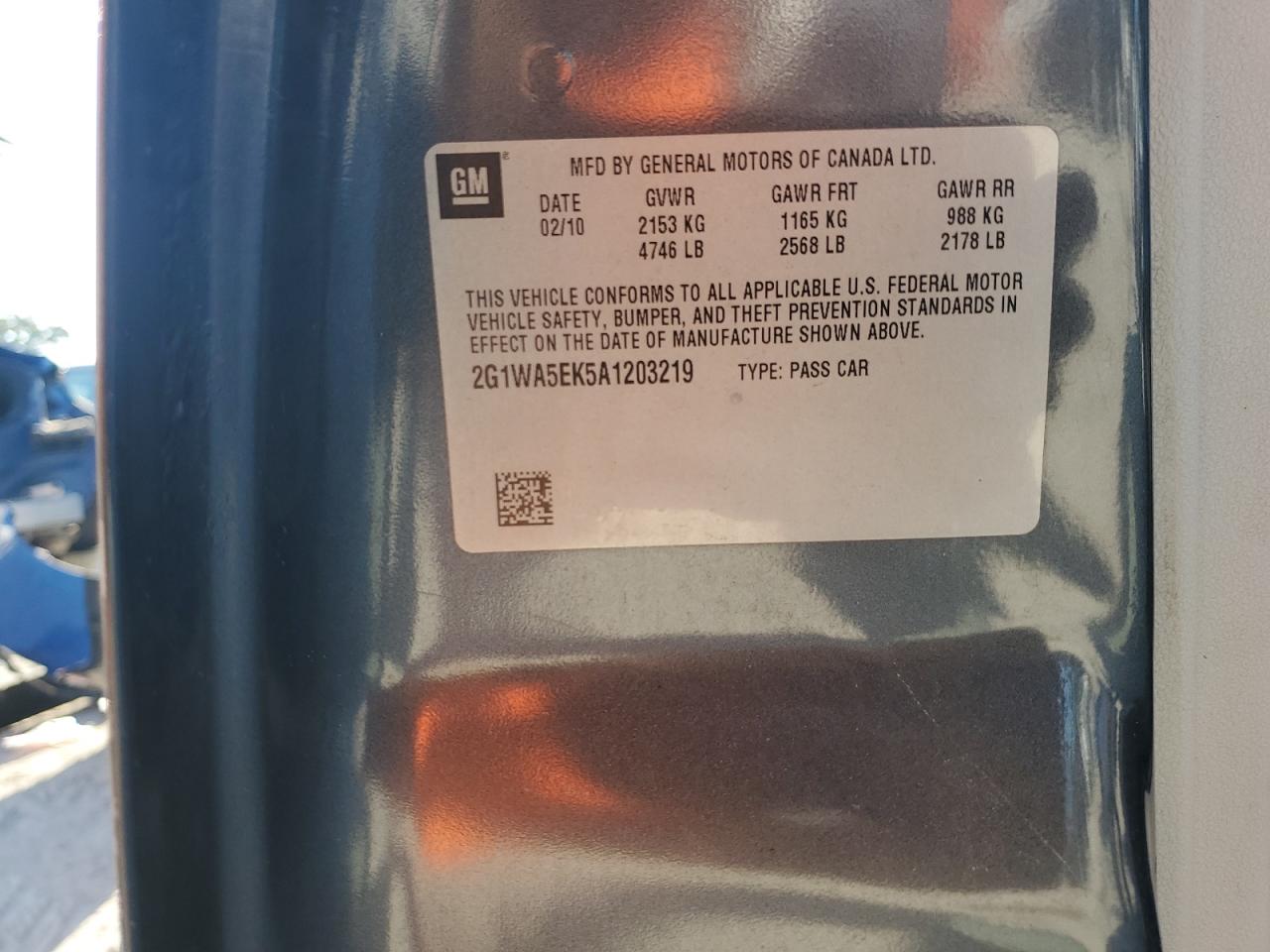 2010 Chevrolet Impala Ls VIN: 2G1WA5EK5A1203219 Lot: 92494795