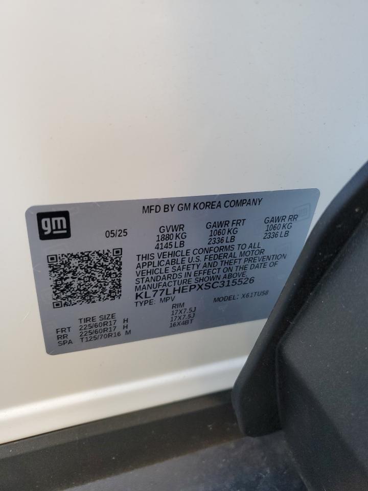 2025 Chevrolet Trax 1Lt VIN: KL77LHEPXSC315526 Lot: 91924495