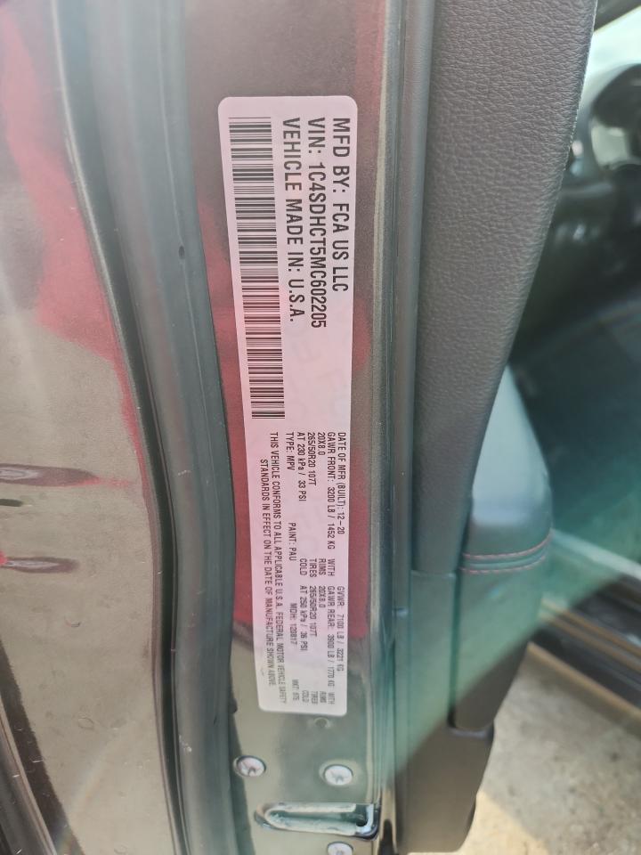 2021 Dodge Durango R/T VIN: 1C4SDHCT5MC602205 Lot: 93494835