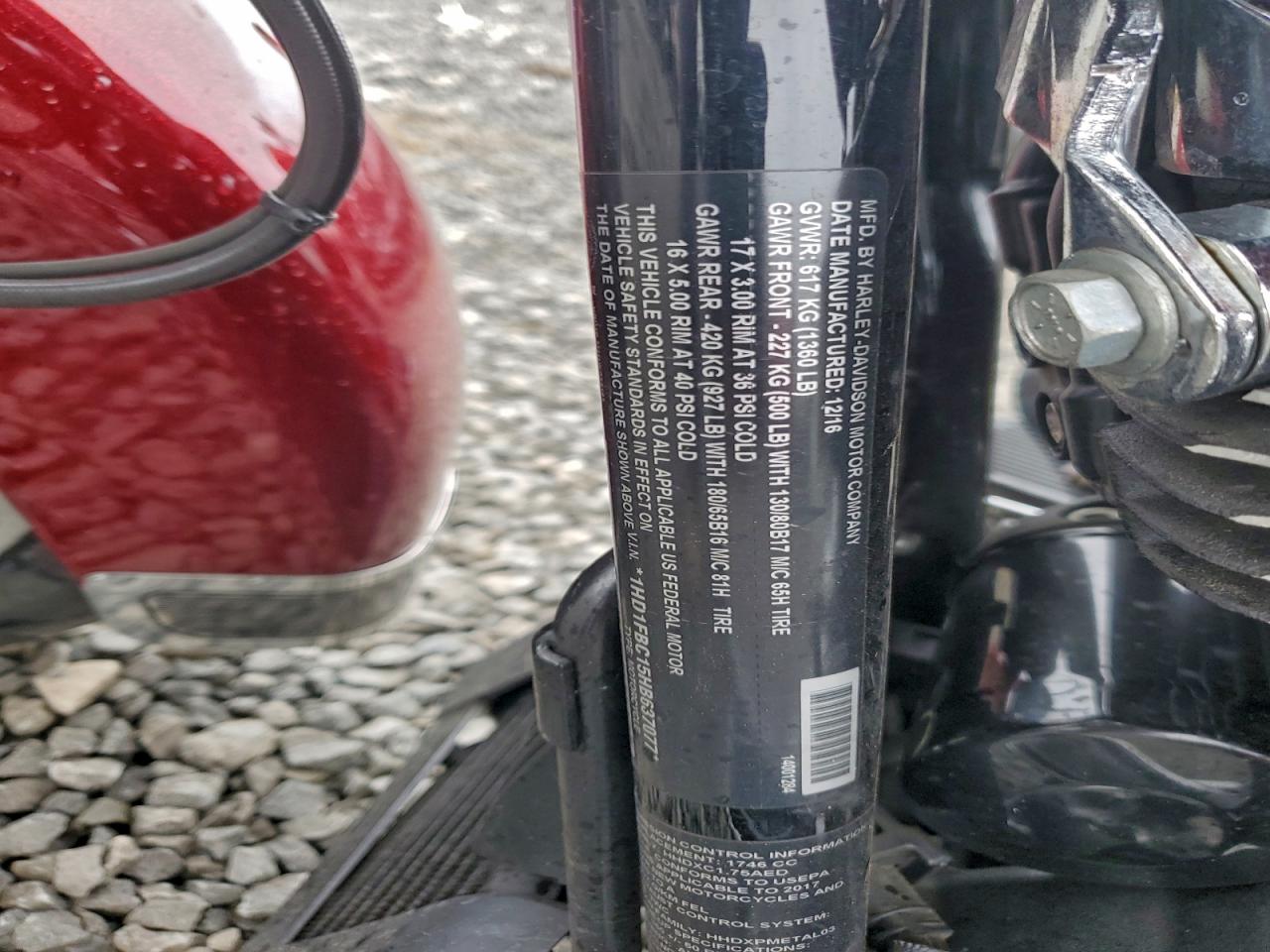 2017 Harley-Davidson Flhr Road King VIN: 1HD1FBC15HB637077 Lot: 94133925