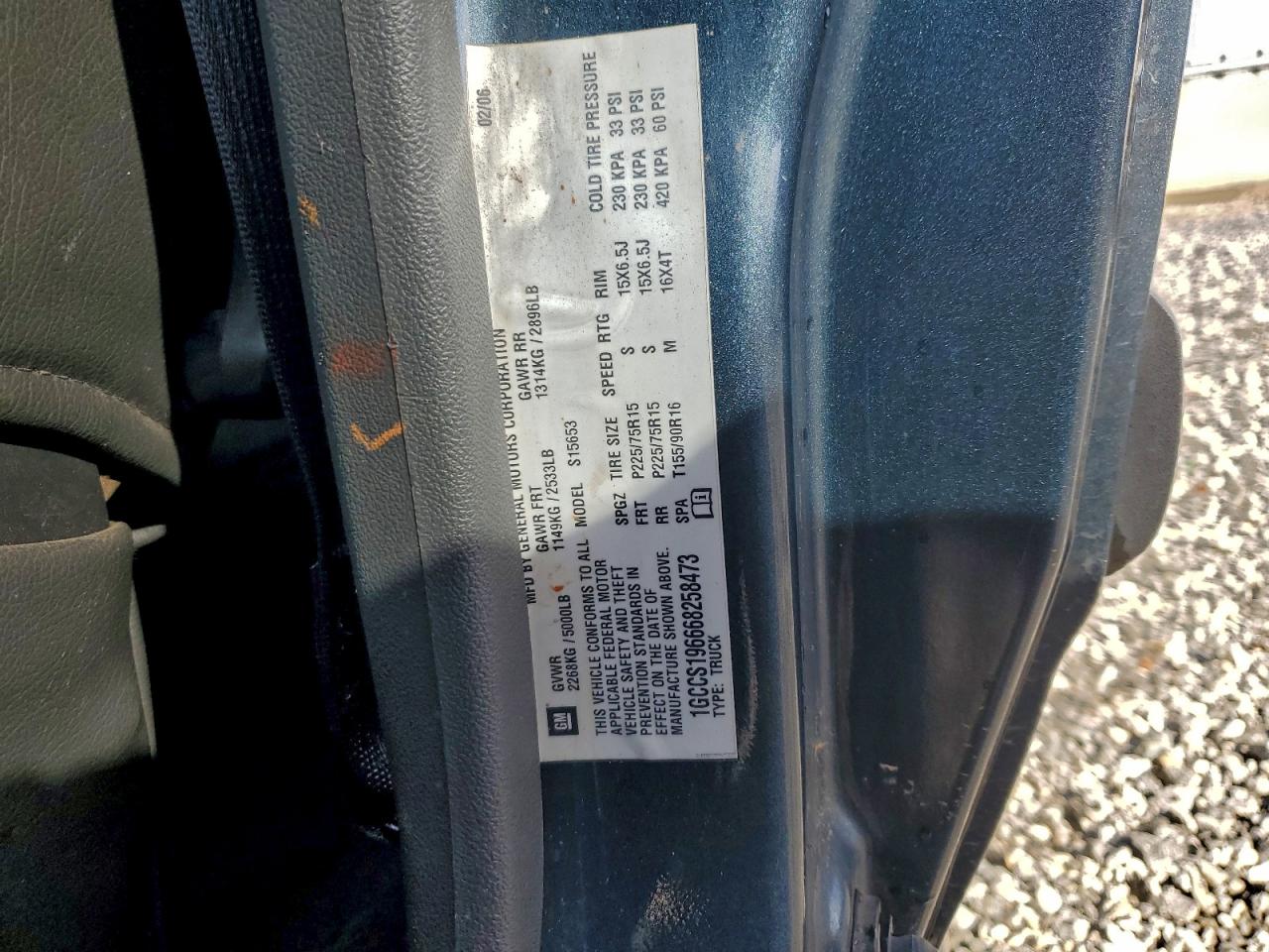 2006 Chevrolet Colorado VIN: 1GCCS196668258473 Lot: 94112515