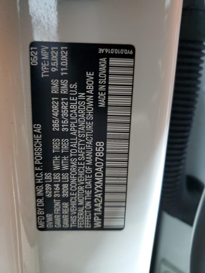 2021 Porsche Cayenne VIN: WP1AA2AYXMDA07858 Lot: 93523235