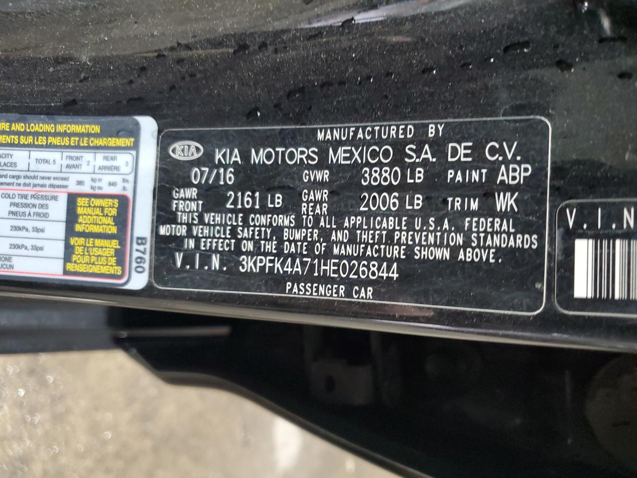 2017 Kia Forte Lx VIN: 3KPFK4A71HE026844 Lot: 92570545