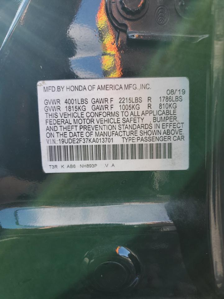 2019 Acura Ilx VIN: 19UDE2F37KA013701 Lot: 93566185