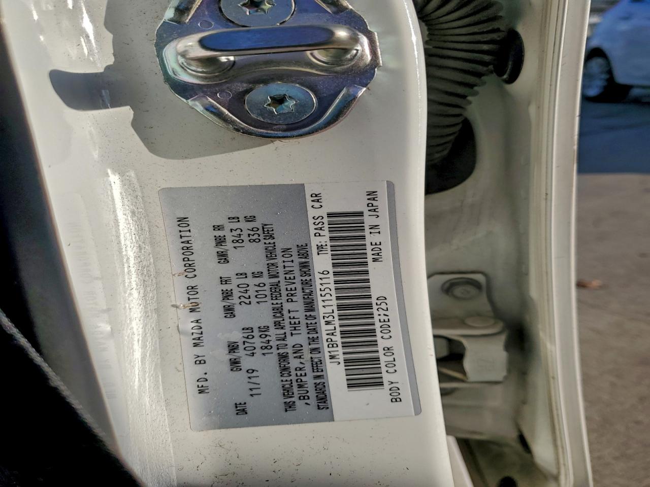 2020 Mazda 3 VIN: JM1BPALM3L1155116 Lot: 94077935