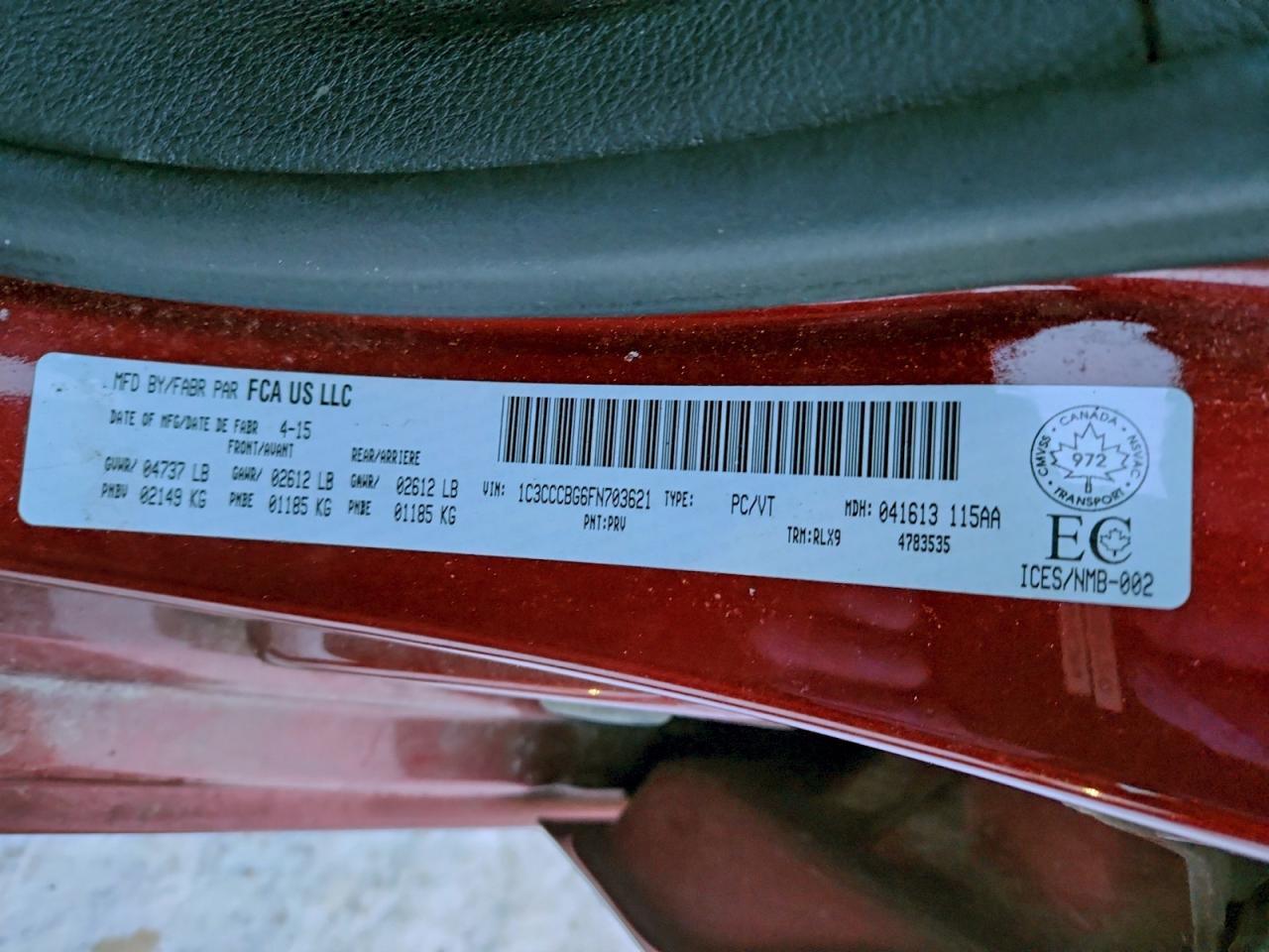 2015 Chrysler 200 S VIN: 1C3CCCBG6FN703621 Lot: 94899435