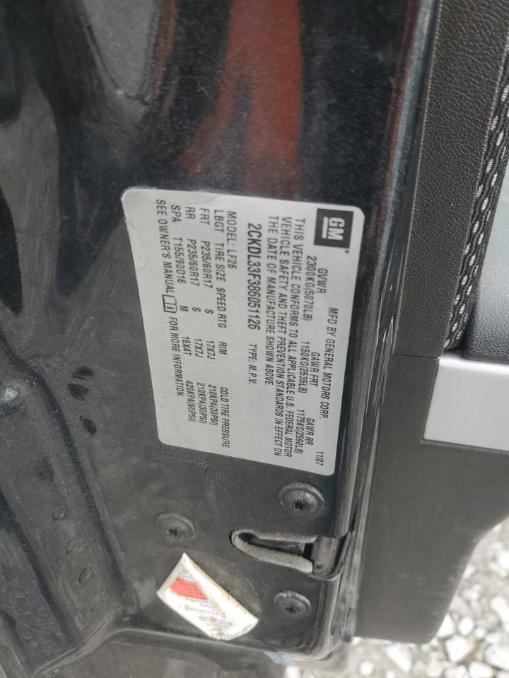 2008 Pontiac Torrent VIN: 2CKDL33F386051126 Lot: 92313315