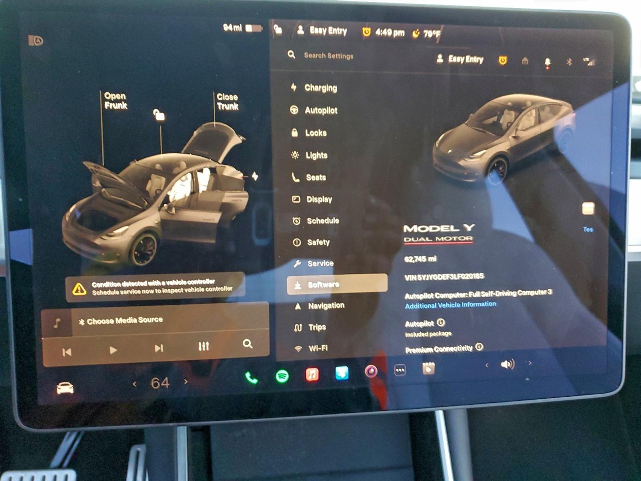 2020 Tesla Model Y VIN: 5YJYGDEF3LF020185 Lot: 93786955