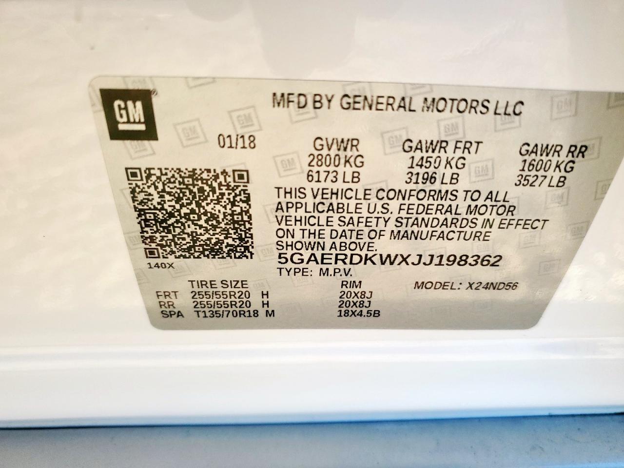 2018 Buick Enclave Avenir VIN: 5GAERDKWXJJ198362 Lot: 91579175