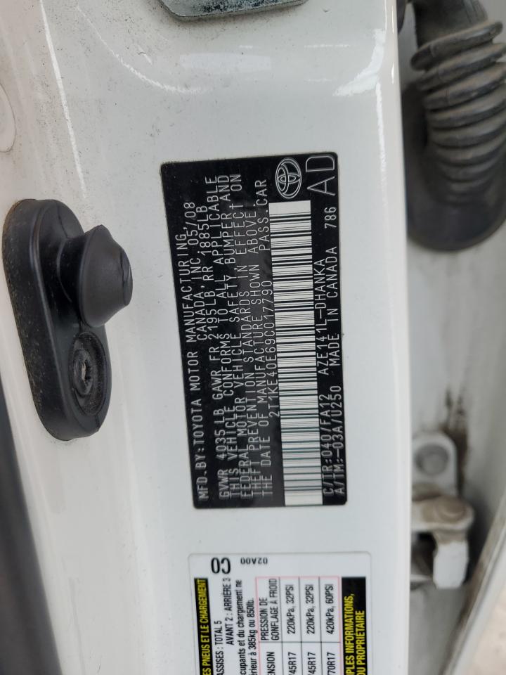 2009 Toyota Corolla Matrix S VIN: 2T1KE40E69C017790 Lot: 86653895