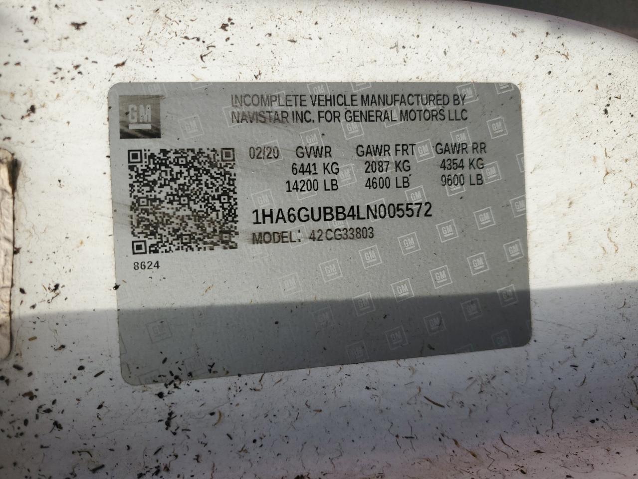 2020 Chevrolet Express G4500 VIN: 1HA6GUBB4LN005572 Lot: 87047605