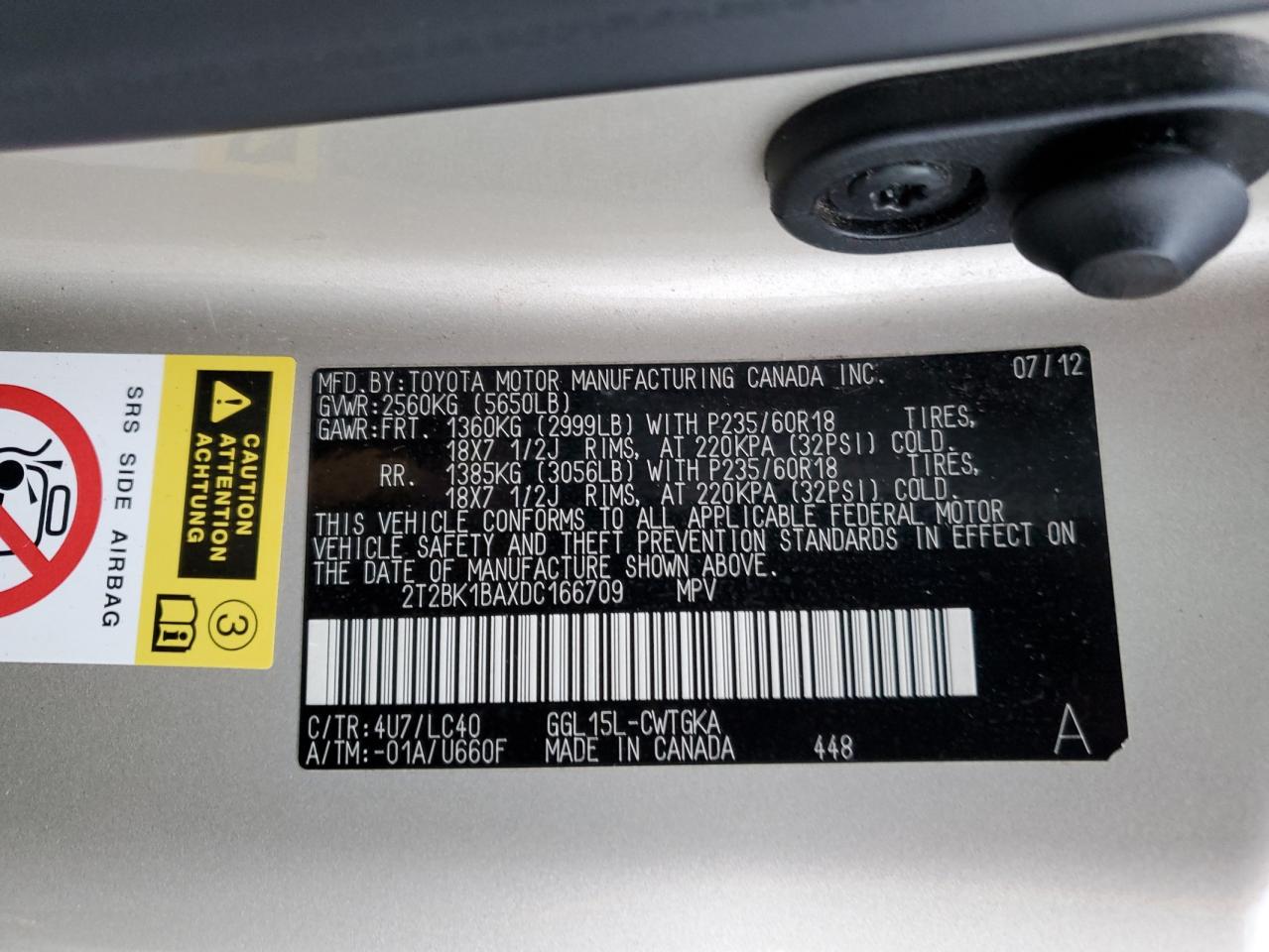 2013 Lexus Rx 350 Base VIN: 2T2BK1BAXDC166709 Lot: 93839045