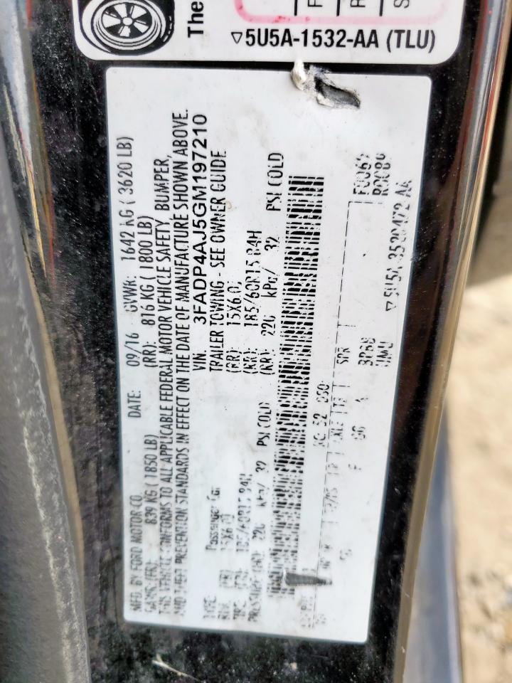 2016 Ford Fiesta S VIN: 3FADP4AJ5GM197210 Lot: 93126425