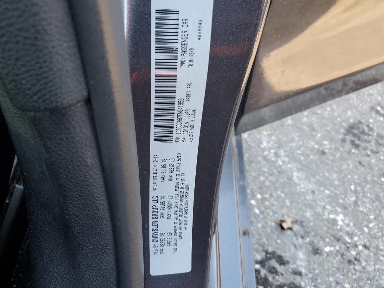 2015 Chrysler 200 Limited VIN: 1C3CCCAB7FN641958 Lot: 91252085