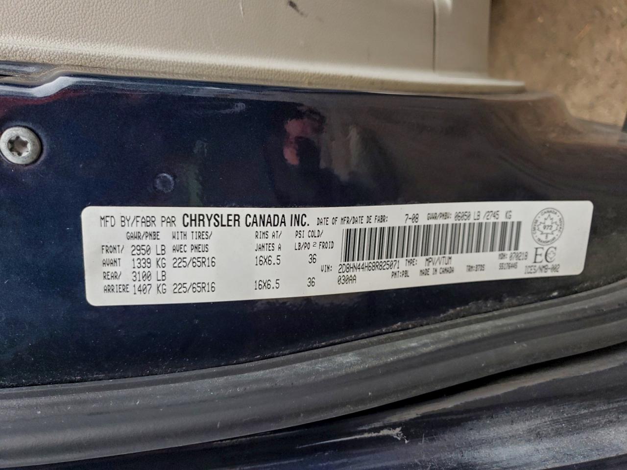 2008 Dodge Grand Caravan Se VIN: 2D8HN44H68R825071 Lot: 94680585