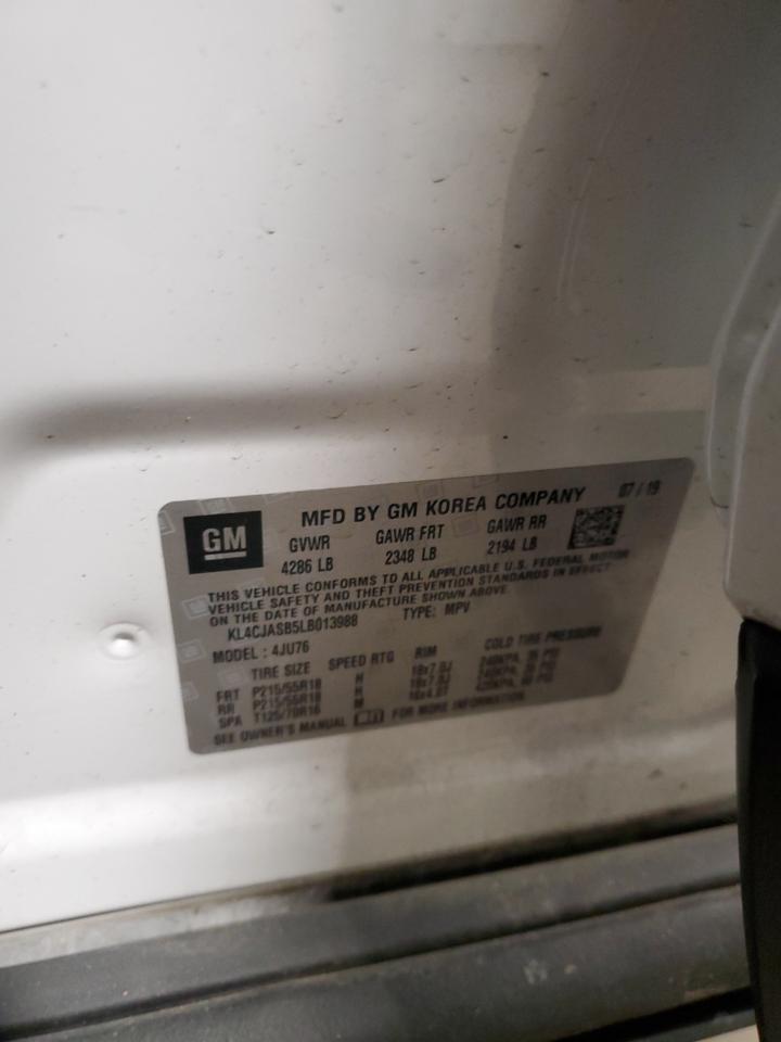 2020 Buick Encore Preferred VIN: KL4CJASB5LB013988 Lot: 92485735