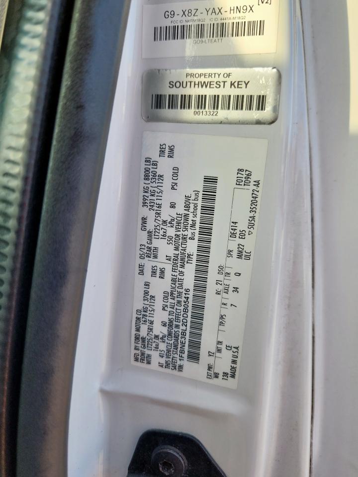 2013 Ford Econoline E350 Super Duty Wagon VIN: 1FBNE3BL2DDB05416 Lot: 92706065