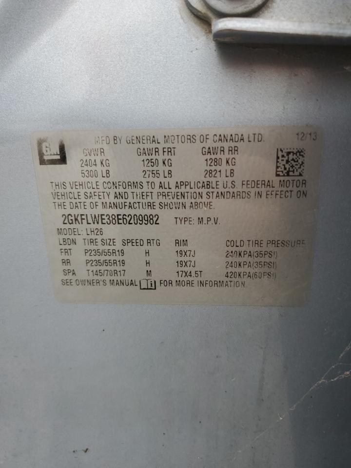 2014 GMC Terrain Sle VIN: 2GKFLWE38E6209982 Lot: 92005865