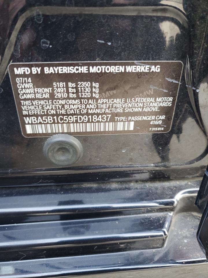 2015 BMW 535 I VIN: WBA5B1C59FD918437 Lot: 92076955