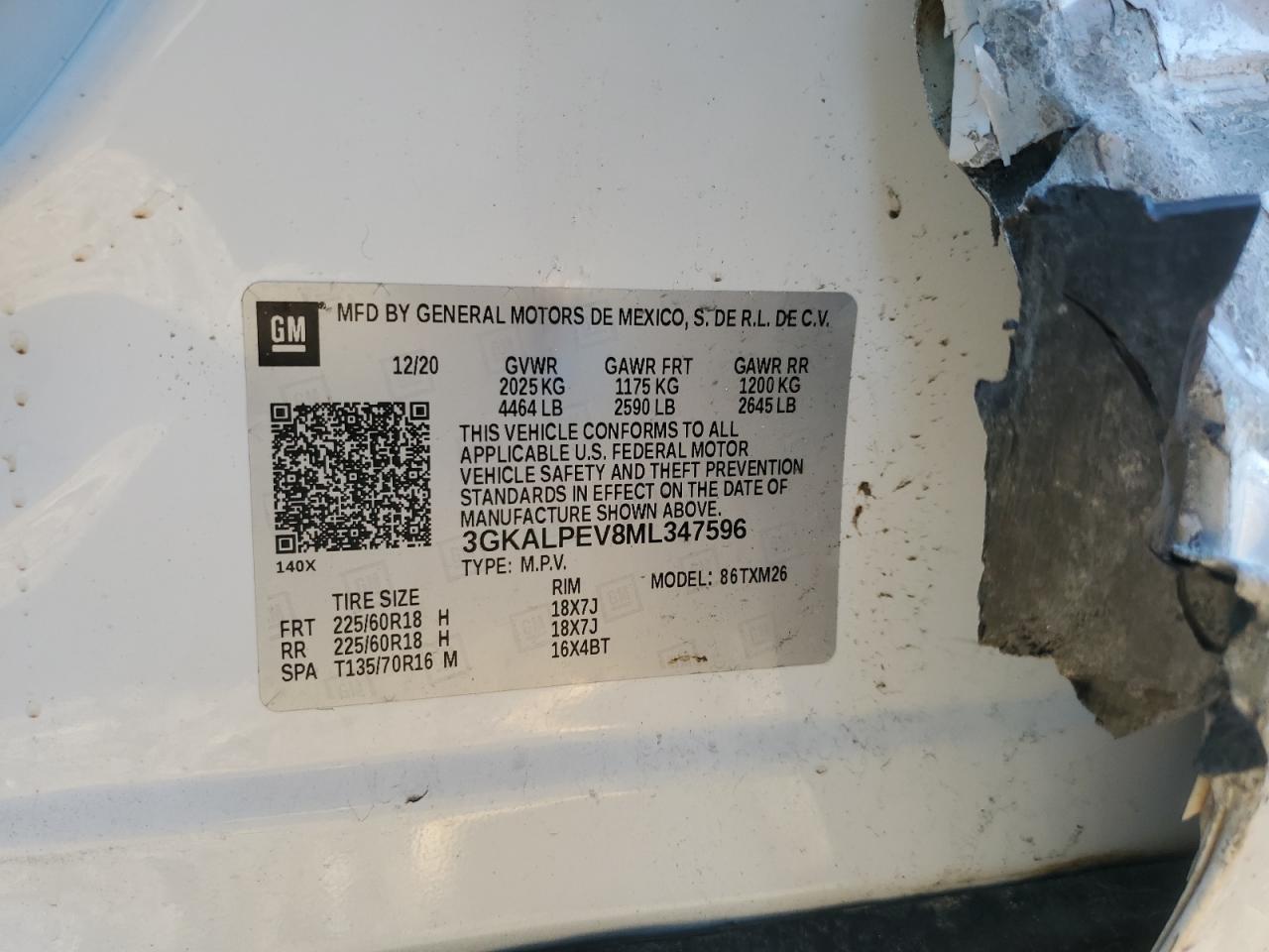 2021 GMC Terrain Slt VIN: 3GKALPEV8ML347596 Lot: 92671575