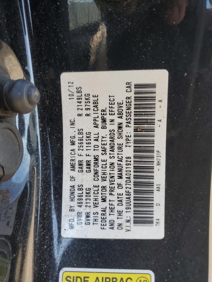 2013 Acura Tl VIN: 19UUA8F27DA001928 Lot: 91640655