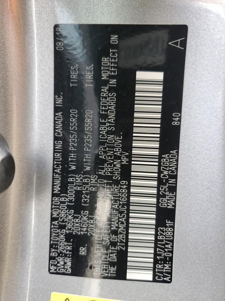 2018 Lexus Rx 350 Base VIN: 2T2BZMCA5JC166849 Lot: 92079845