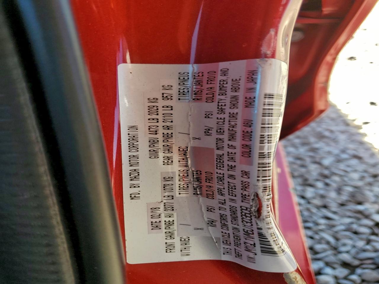 2018 Mazda 6 Touring VIN: JM1GL1VM6J1303609 Lot: 94156225