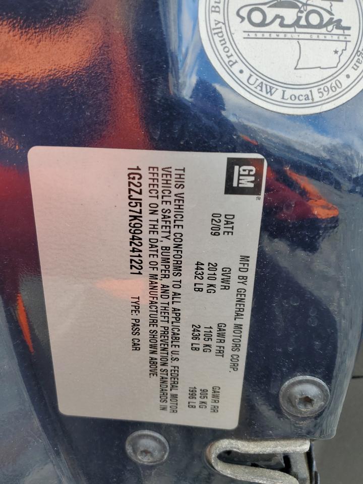 2009 Pontiac G6 VIN: 1G2ZJ57K994241221 Lot: 93047655