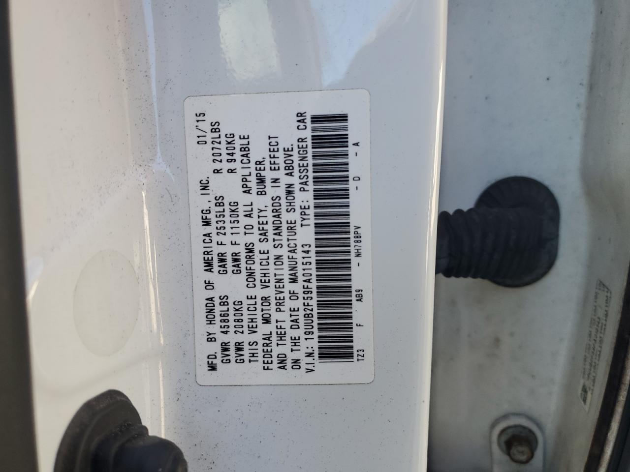 2015 Acura Tlx Tech VIN: 19UUB2F59FA015143 Lot: 93011695