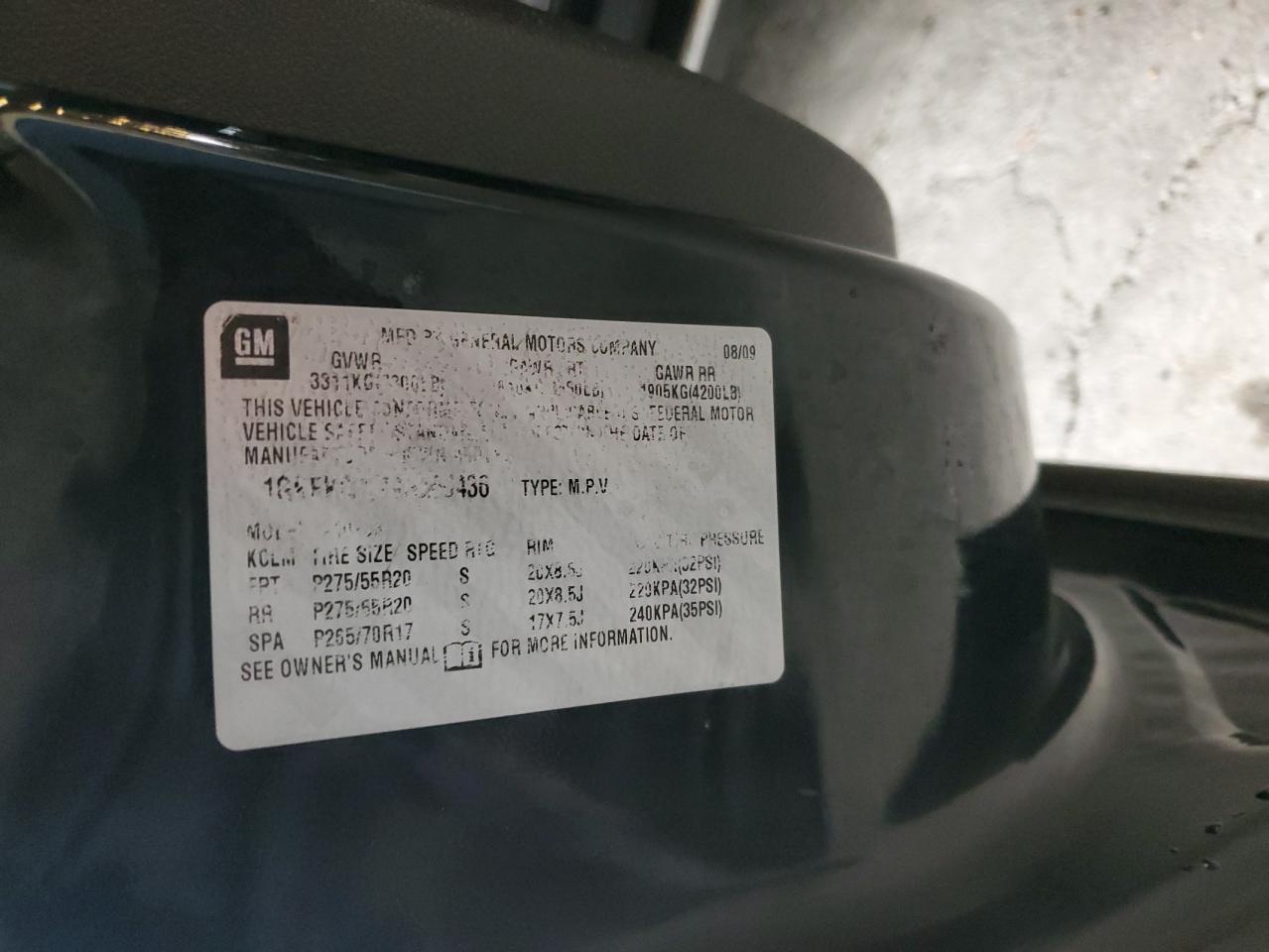 2009 GMC Yukon Denali VIN: 1GKFK03279R266436 Lot: 93072835