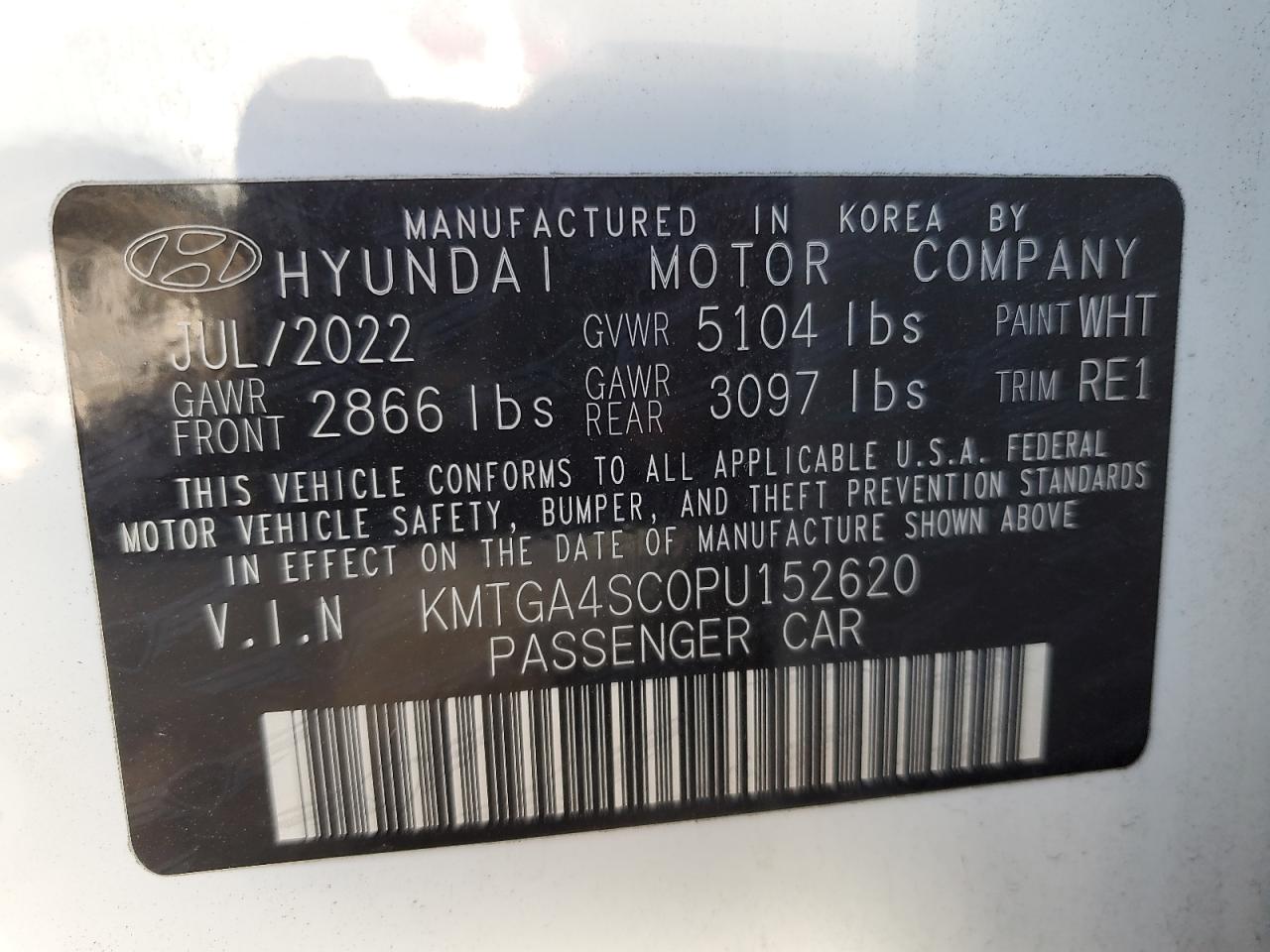 2023 Genesis G80 Sport Prestige VIN: KMTGA4SC0PU152620 Lot: 90671115