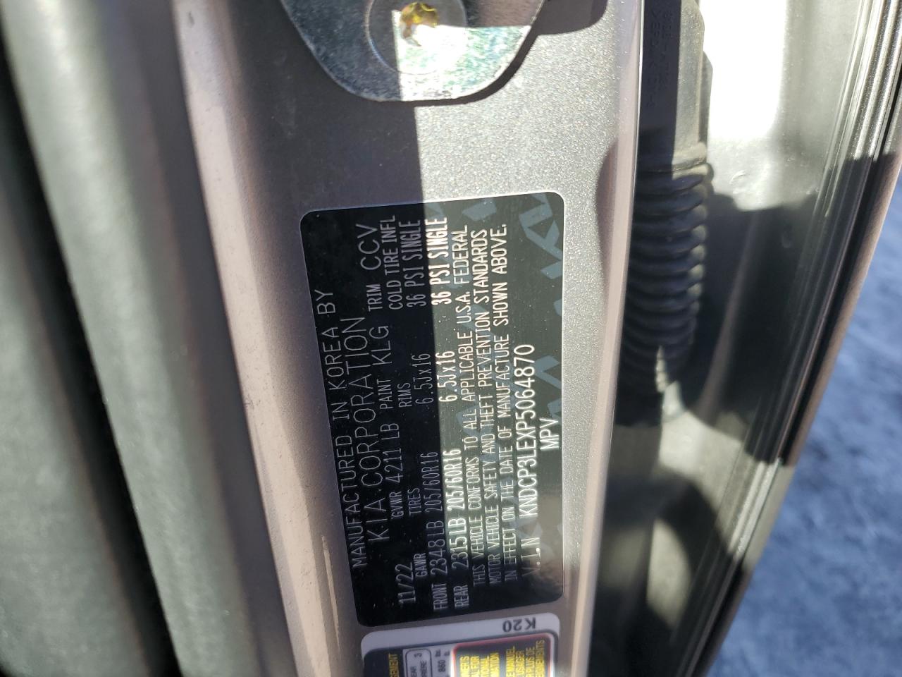 2023 Kia Niro Lx VIN: KNDCP3LEXP5064870 Lot: 92470985