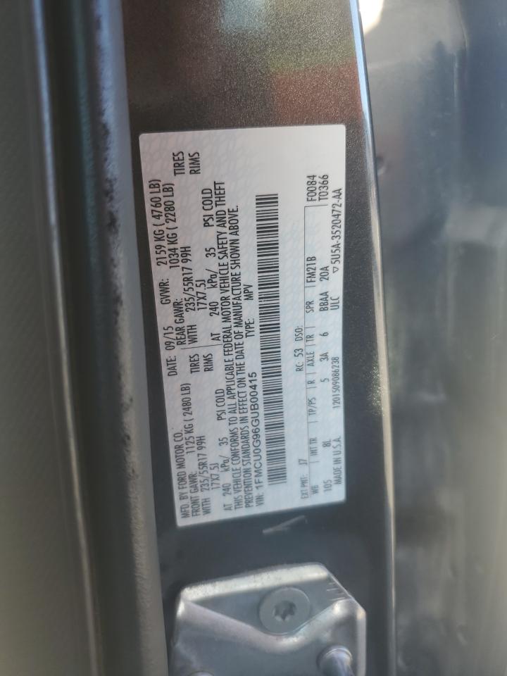 2016 Ford Escape Se VIN: 1FMCU0G96GUB00415 Lot: 92722445