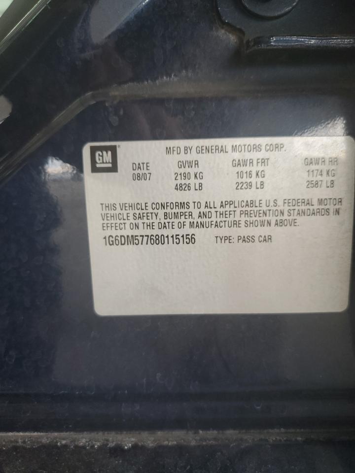 2008 Cadillac Cts VIN: 1G6DM577680115156 Lot: 91317735