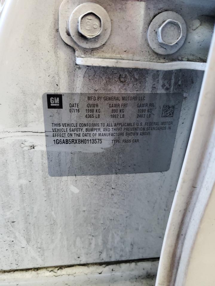 2017 Cadillac Ats Luxury VIN: 1G6AB5RX8H0113575 Lot: 91371065