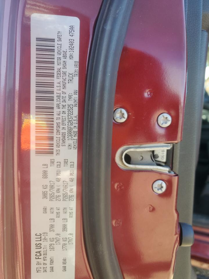 2019 Ram 1500 Classic Tradesman VIN: 1C6RR6FG2KS722525 Lot: 91994095