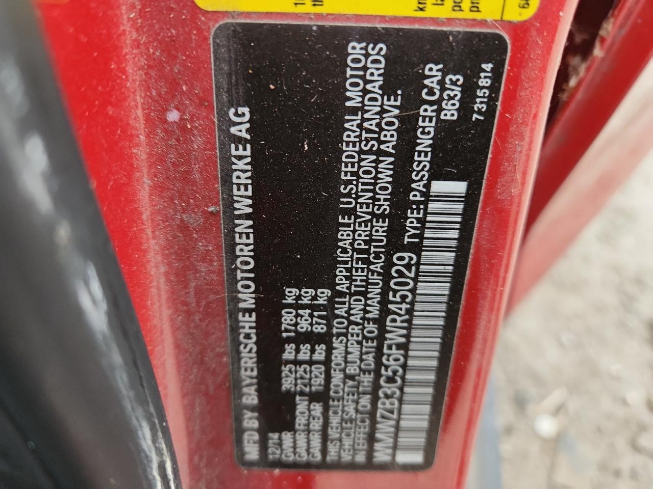 2015 Mini Cooper Countryman VIN: WMWZB3C56FWR45029 Lot: 92214645