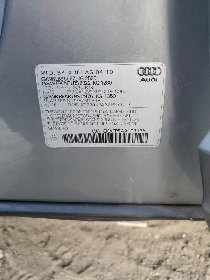 2010 Audi Q5 Premium VIN: WA1CKAFP5AA101736 Lot: 91519955