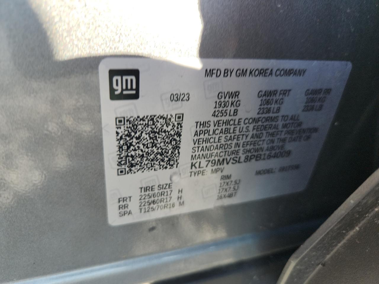 2023 Chevrolet Trailblazer Activ VIN: KL79MVSL8PB164009 Lot: 92997885