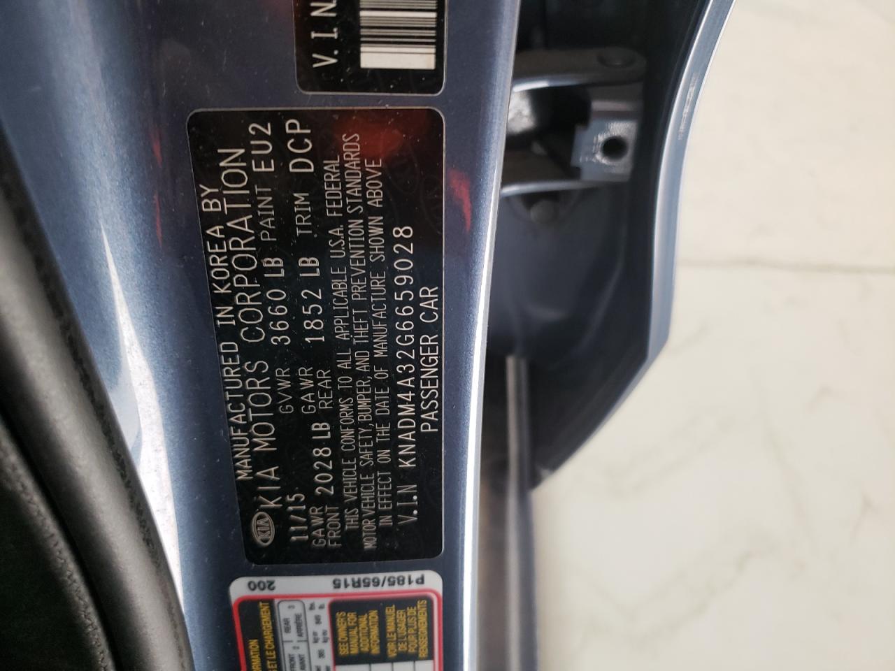 2016 Kia Rio Lx VIN: KNADM4A32G6659028 Lot: 91993635