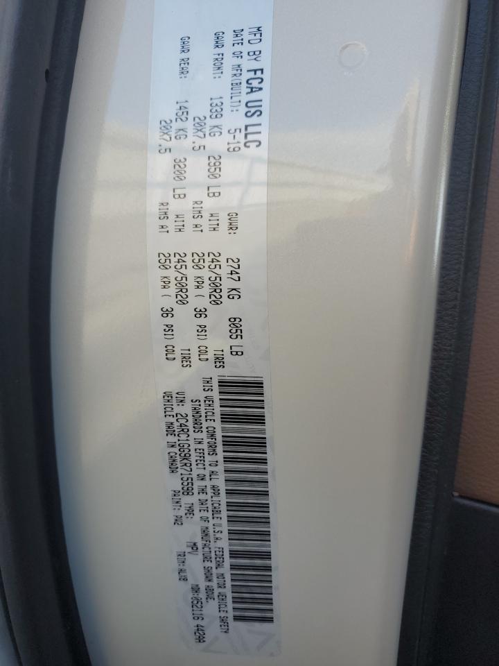 2019 Chrysler Pacifica Limited VIN: 2C4RC1GG9KR715598 Lot: 92651415